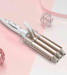 Kemei Hair Curlers Hoiper Hair a 3 têtes Corrugs Corrugs for Hair Triple Curling Iron Professional Stylist Tools Waver H22047961428