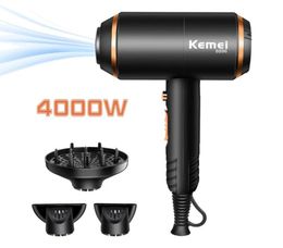 Sèche-cheveux Kemei Professionnel puissant Swewdryer et Cold Strong Power 4000W Négative Ion Blow Sèchers avec diffuseur KM88962563284