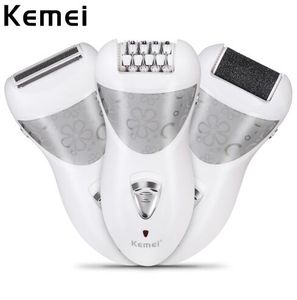 Kemei km-505 3 in 1 elektrische oplaadbare draadloze epilator scheerapparaat gezicht body hair removal lady bikini scheermachine