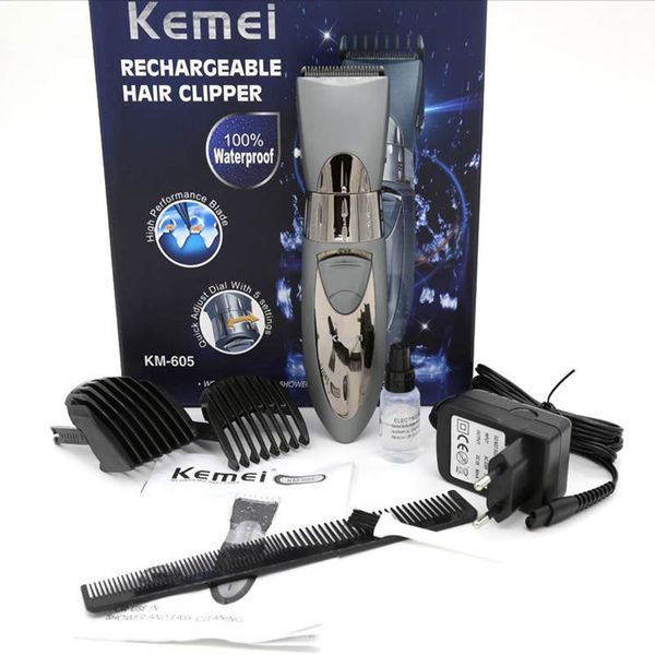 Kemei KM-605 Homme et Enfants Électrique Barbe Tondeuses À Cheveux Électrique Tondeuse À Cheveux Tondeuse Rechargeable Lame En Acier Inoxydable