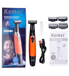 Kemei KM1910 rasoir électrique USB rechargeable rasoir pour hommes lavage du corps lame de dent à pression alternative 8673706