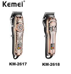 Kemei KM2618 KM2617 tondeuse à cheveux électrique professionnelle en métal tondeuse étanche Rechargeable hommes Machine de coupe de cheveux sans fil 2618 22470247