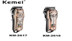 Kemei KM2618 KM2617 Métals professionnels Coiffure électrique Clipper Trimeuse imperméable Rechargeable Men de coupe sans fil Machine de coupe de cheveux 2618 22300892