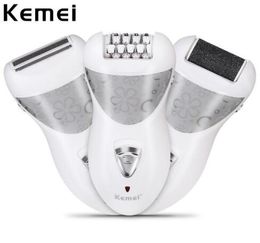 Kemei KM505 3 en 1 électrique Rechargeable sans fil épilateur rasoir visage corps épilation dame Bikini rasage Machine1067662