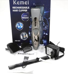 Kemei KM605 Man and Children Electric Beard S Hair Coiper Clipper Triming Rechargeable en acier inoxydable Blade6980094