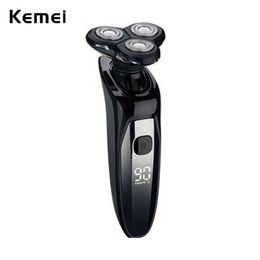 KeMei LCD Pantallas impermeables a la barra eléctrica de la barba seca Máquina de afeitar la navaja de afeitar la barba seca Fit Philips Series 7000