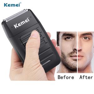 Afeitadora eléctrica Kemei para hombres, maquinilla de afeitar recargable, cortadora de pelo para barba, máquina de afeitar X0625