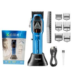 Kemei Orignal KM-1763 Cortimera de cabello profesional USB Recargable Corte de cabello de cabello de alta calidad Corte eléctrico 10W