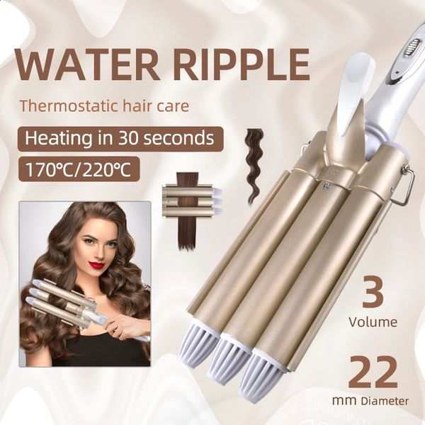 Kemei Professional Electric Curling Hair Tools Iron Ceramic Triple Barrel Hair Styler Hair Waver Styling Hair Curlers Tools 240327