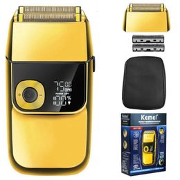 Kemei Professional Hair Beard Rasoir électrique pour hommes Logement en métal rasoir rasage à tête de tête de tête rechargeable 240420