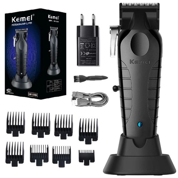 Kemei Professional Hair Clipper for Men Adjudable Beard Electric Hair Triming Rechargeable Hair Hair Machine Barber Barber Tool 240418