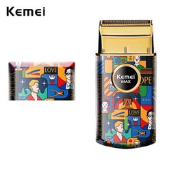 Kemei Uno sans fil sans empattement de feuille de papier simple de papier saillant Graffiti Graffiti Lithium ion Razor Super Close Coute sans irritation 240509