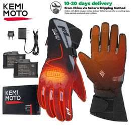 KEMIMOTO Guantes calefactables para motocicleta, guantes calefactables para Moto de invierno, guantes térmicos calefactables impermeables y recargables para motos de nieve 240127