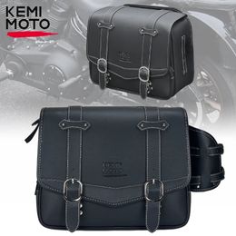 Bolsas de herramientas de bolsas de silla de monada Kemimoto PU 20L Bolsas de silla de montar lateral para Honda Rebel 500 250 300 Papas de equipaje impermeable 240418