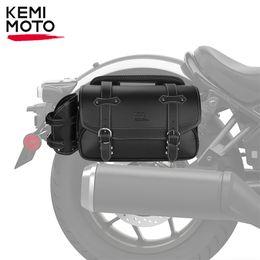 Sacs latéraux de moto Kemimoto 9L Sac de rangement de vélo de saddlebag de moto pour Honda Rebel 250 500 1100 pour Kawasaki W400 W650 W800