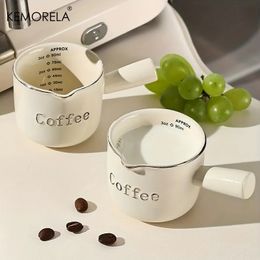 Kemorela 3oz 90ml keramische maatbekers Espresso ction Cup Transfer Melk met schaal keukengereedschap 231227