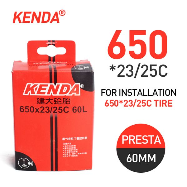 Kenda Bicycle Tire Inner Tube 650 * 23C 650 * 25C FV 48L 60L Mountain Road Todin Inner Inner Tube Ultralight Presta Valve Bike Accessoires