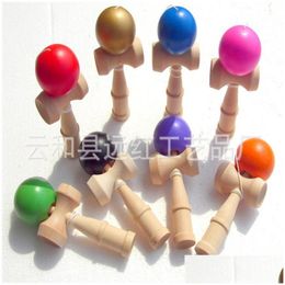 Kendama 8 colores tamaño grande 18x6 cm bola japonesa tradicional juego de madera juguete educación regalo juguetes para niños 2719 Y2 Drop Delivery regalos Nove Dhgyt