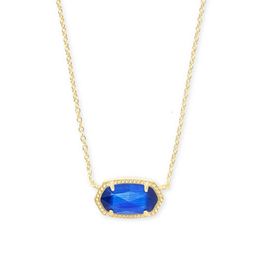 Kendrascott Collier Pendentif Collier Designer Kendras Scotts Kstyle Mode Qualité Simple Multi Coupe Bleu Opale Ovale Collier Femmes Bijoux Véritable Or Electropla