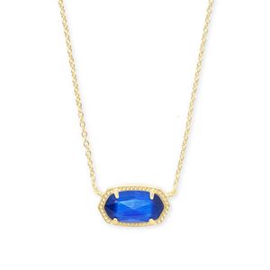 Kendrascott hanger ontwerper Kendras Scotts Kstyle modekwaliteit eenvoudige multi gesneden blauw opaal ovale ketting dames sieraden echte gouden electropla