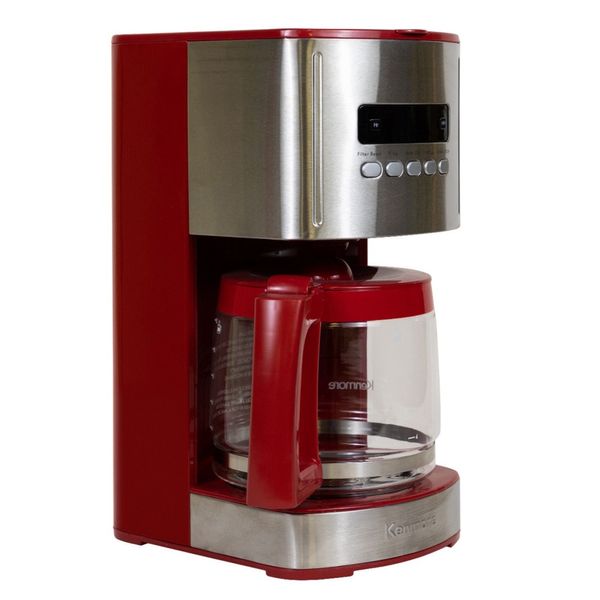 Kenmore Machine à café programmable avec contrôle des arômes, 12 tasses, sélecteur de brassage puissant, rouge