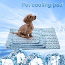 Kennels Pens 2021 Esteras de enfriamiento de verano Manta Ice Pet Dog Cama Sofá Tour portátil Camping Yoga Dormir para perros Gatos Accesorios264M