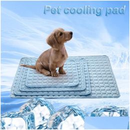 Kennels Pens 2021 Tapis de refroidissement d'été Couverture Ice Pet Dog Lit Canapé Portable Tour Cam Yoga Slee pour chiens Chats Accessoires Drop Deli Dhklo