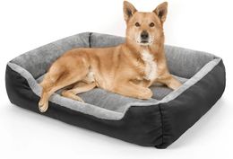 ATUBAN Camas para perros grandes, lavable, colchón para mascotas, cómoda cama rectangular cálida para perros medianos y grandes, gatos, mascotas 231101