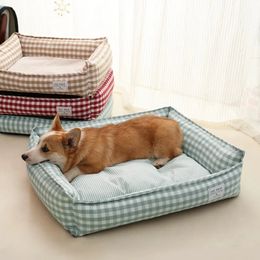 Cama de canetas de canis para cachorro gato de gato quadrado treliça canil médio sofá de cachorro de cachorro de cachorro de cachorro calmante calming house suprimentos de animais de estimação Acessórios 231110