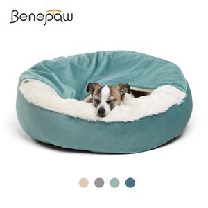 kennels pens Benepaw Cama ortopédica para perros con manta con capucha Invierno Cálido Impermeable Resistente a la suciedad Cat Puppy House Cuddler Lavable a máquina 230823