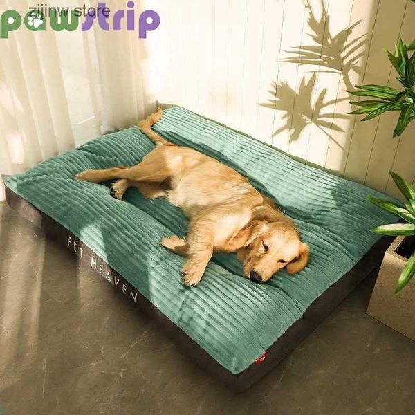 Perreras bolígrafos Cama para perros grandes Suave y gruesa Pana Almohadilla para dormir para mascotas Antideslizante Perrera para mascotas de gran tamaño Calor de invierno Sofá para perros desmontable Suministros para mascotas Y240322