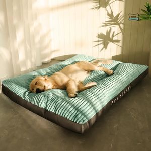 chenils stylos Big Dog Mat Coussin en velours côtelé pour chiens de taille moyenne surdimensionné lit de couchage pour animaux de compagnie grand épaissir chien canapé amovible lavable fournitures pour animaux de compagnie 231129