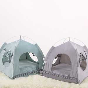 Kennels pennen Ademend Kat Hondenbakvulling Tent Kennel Opvouwbaar Universeel Indoor Tipi Huisdier Huis Puppy Bed Benodigdheden 230907
