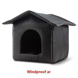 Kennels Hokken Kattenhuis Met Waterdicht Canvas Dak Verdikt Koudbestendig Nest Kitty Onderdak Grot Hond Tent Cabine Drop Delivery Ho Dhy7V