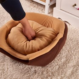 Chenils stylos Chats Chiens Doux Nid Maison Deux Usage Amovible Lavable Yourte Chenil Lit Cave Maison Sac de Couchage Tapis Pad Hiver Chaud Tente Animaux 220912