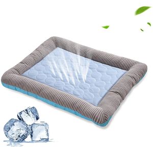 Chenils stylos refroidissement pad lit pour chiens chats chiots chaton cool mat animal de compagnie de glace matériau de soie douce soft d'été sinaire bleu respirable dh1ay