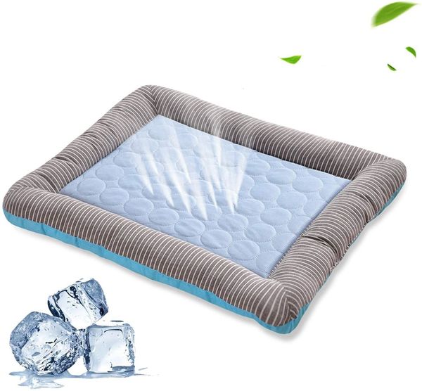 Niches stylos Coussin de refroidissement Lit pour chiens Chats Chiot Chaton Cool Mat Couverture pour animaux de compagnie Glace Soie Matériau doux pour dormir en été Rose Bleu Respirant 230719