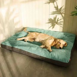 chenils stylos tapis de lit pour animaux de compagnie en velours côtelé pour grand chien épaissir le coussin de couchage amovible anti-dérapant chien canapé fournitures pour chiens de compagnie Cama Perro Grande 231212
