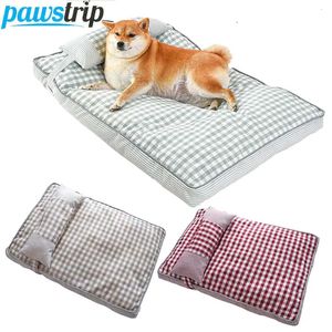 kennels pens Tapis de chien détachable lit de chien en coton pour petits chiens de taille moyenne tapis de couchage doux pour animaux de compagnie lavable tapis de chenil pour chiot fournitures pour animaux de compagnie 231010