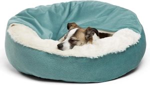 kennels hokken Honden Kattenbed met aangehechte deken Zacht pluche Gezellige Donut Knuffel Capuchon Huisdierbedden Wasbaar Rond bed Orthopedisch Kalmerend Kattengrot 231212