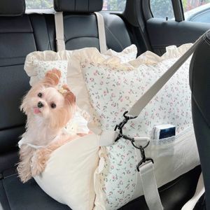 chenils stylos chien luxe luxe voiture automobile banc voyage siège nid canapé avec sangle sécurité animal voyage nid lit chiot chaton floral 231114