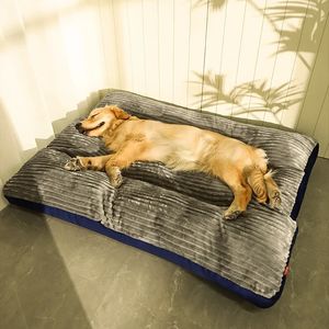 chenils stylos tapis pour chien coussin en velours côtelé surdimensionné lit de couchage pour animaux de compagnie chaud grand épaissir canapé pour chien amovible lavable fournitures pour animaux de compagnie pour chiens de taille moyenne 231101