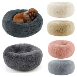 chenils stylos Donut Mand accessoires pour chiens de grande taille maison de chat lit pour animaux de compagnie en peluche pour chien XXL tapis rond pour petit animal moyen apaisant 100CM 230821