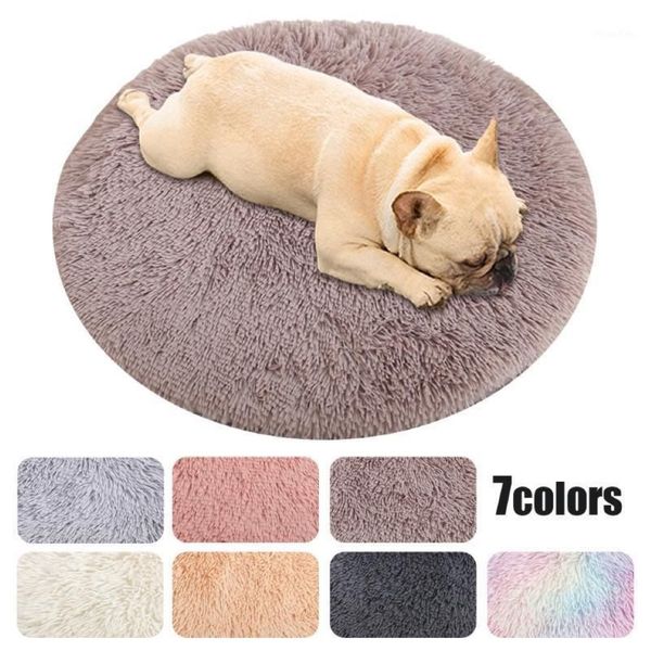 Kennels Pens Fluffy Fleece Dogs Cat Bed Round Pet Donut Cojín para dormir profundo para perros pequeños y grandes Soft Winter Warm Plush Pad Sup2626