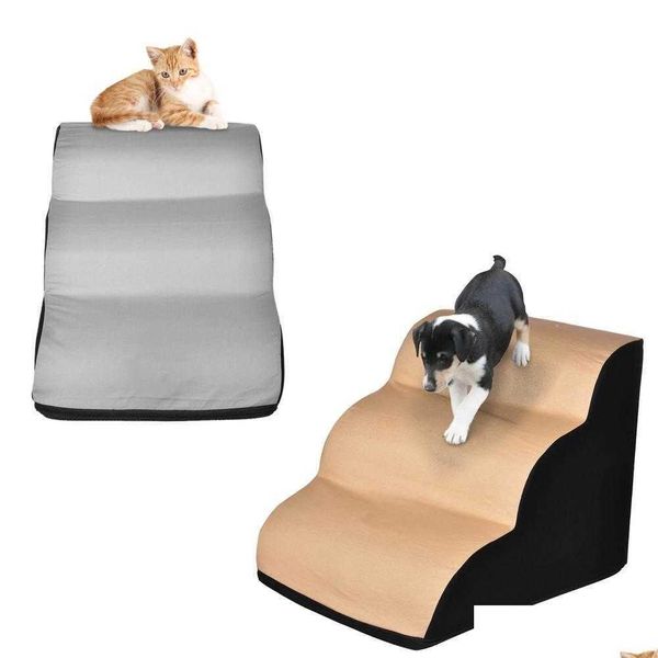 Kennels Pens Espuma Mascota Perro Gato Escaleras Escaleras Antideslizante Pequeña Manguera Rampa Escalera 3 Niveles Cachorro Gatito Cama Sofá Pasos Entrenamiento Juguete Drop D Dhm29