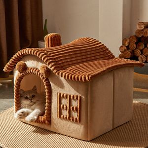 Chenils stylos pliable chien house nacon de lit de chenil pour petits chiens moyens chats hiver chauds lits nist producteurs de animaux de compagnie