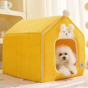 kennels pennen Opvouwbare hondenhokkennelbedmat voor kleine middelgrote honden Katten Winterwarm Kattenbed Nest Huisdierproducten Mand Huisdieren Puppy Cave Sofa 231101