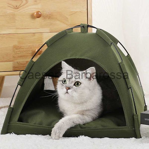 Kennels Pens Plegable Tienda de campaña para mascotas Cama para gatos con estera de hielo Camping de verano para gatos Perros pequeños Perrera Casa al aire libre Gatito Nido para dormir Cama para perros Casa x0902