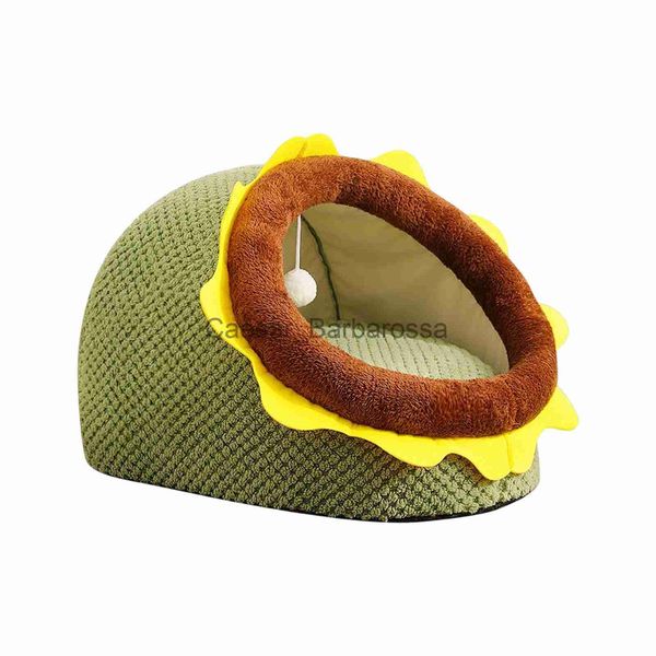 chenils stylos lit de grotte plié doux avec coussin de jouet suspendu panier inférieur antidérapant meubles cachette de chien coussin de chenil mignon pour chaton lapin x0902