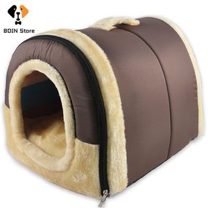 kennels pens Indoor Dog House Soft Cozy Dog Cave Bed Foldable Removable Warm House Nest With Mat For Small Medium Cats Animals Kennel 230831